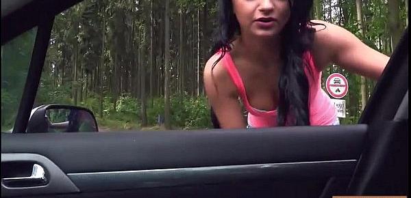  Sexy Daphne Klyde smashed by stranger dude in the woods